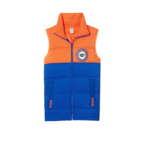 NWOT PINK Victoria’s Secret Florida Gator Puffer Vest - Picture 2 of 12